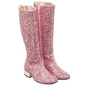 ✨ Monnalisa Glitter Knee-High Boots ✨ Size EU 27 Little Girls